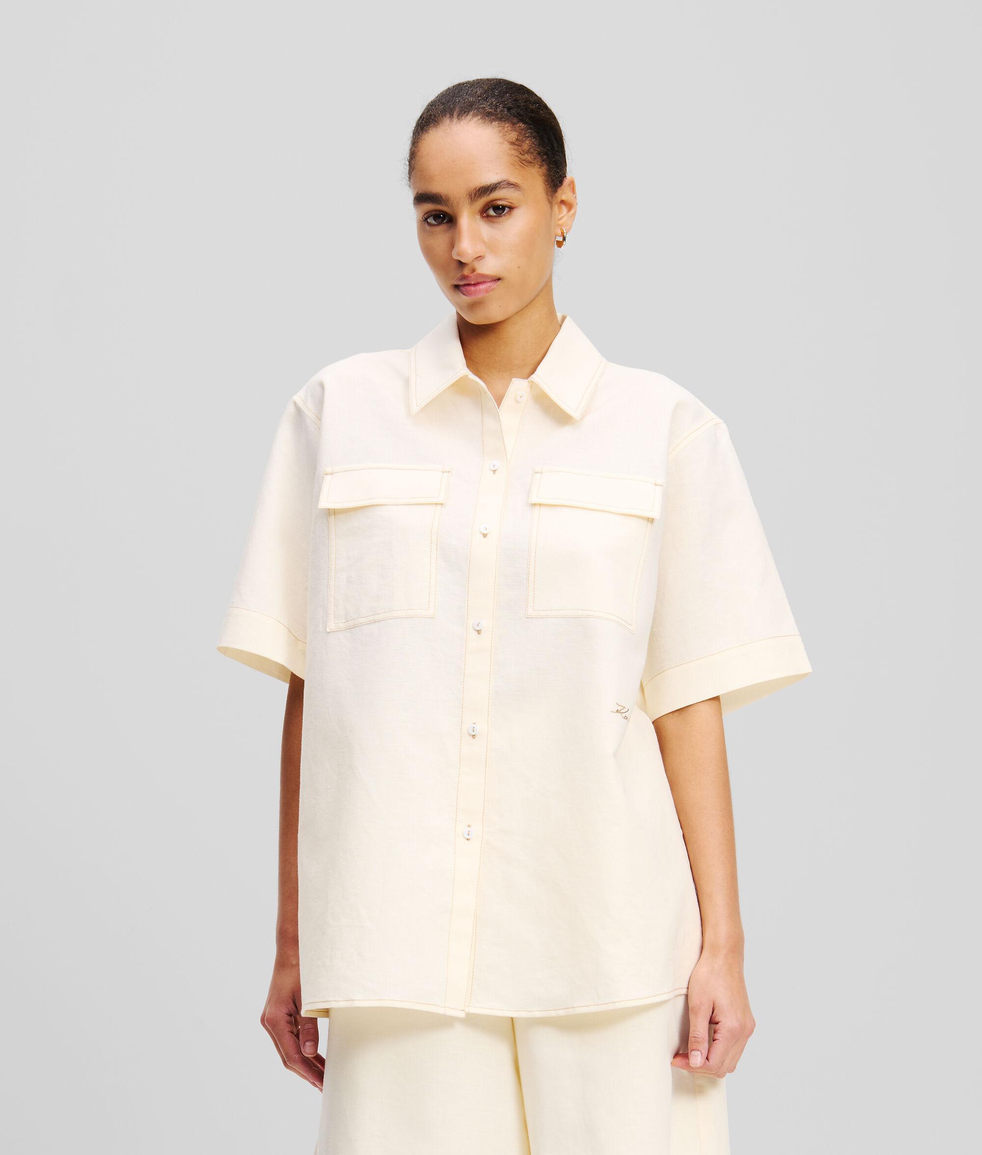 LINEN-BLEND BLOUSE Product Image