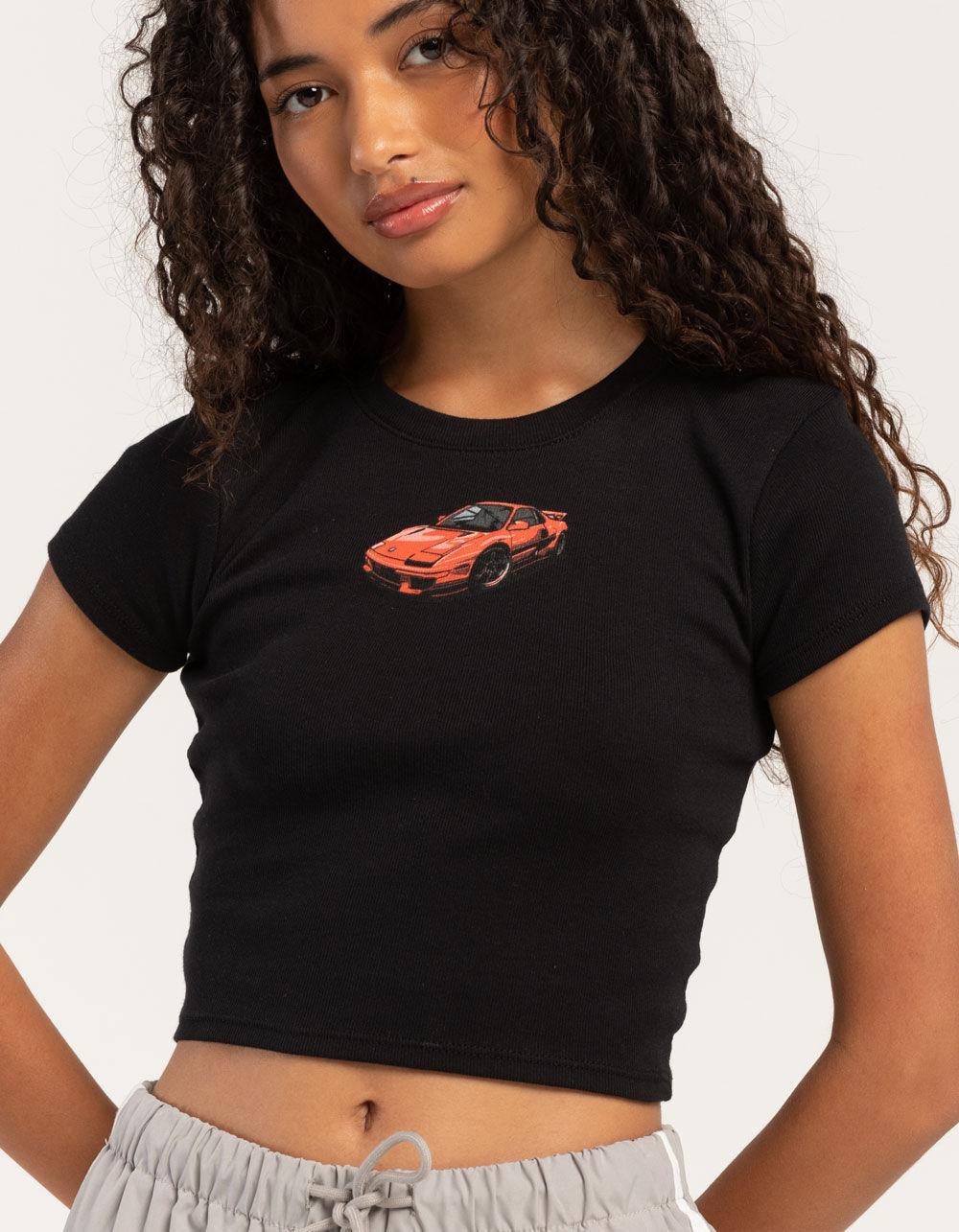 RSQ Womens Car Baby Tee - BLACK Product Image