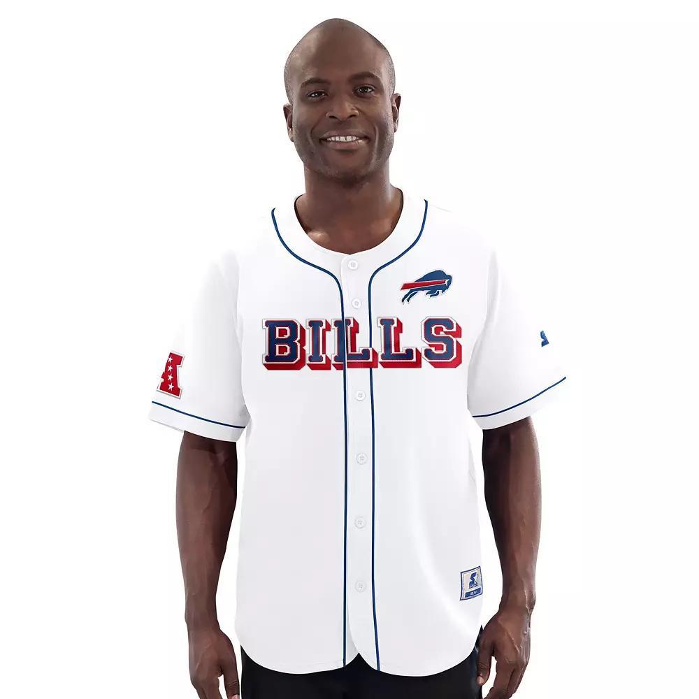 Men's Starter  White Buffalo Bills Relay Full-Button Baseball Jersey, Size: XXL Product Image