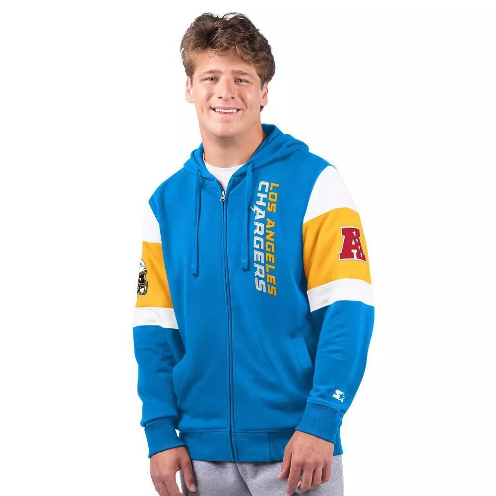 Men's Starter Powder Blue Los Angeles Chargers Extreme Full-Zip Hoodie, Size: Medium, Light Product Image