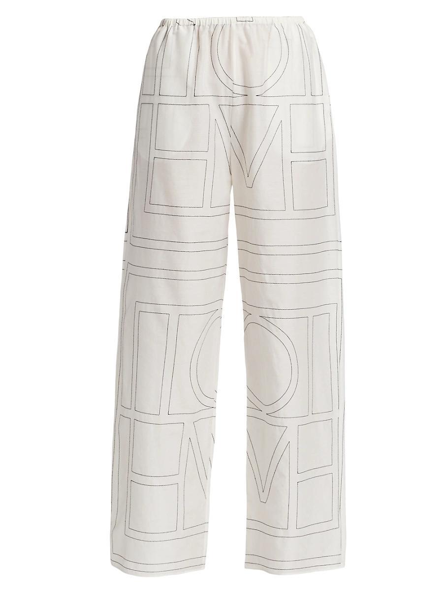 Womens Monogram Cotton-Blend Pajama Pants Product Image
