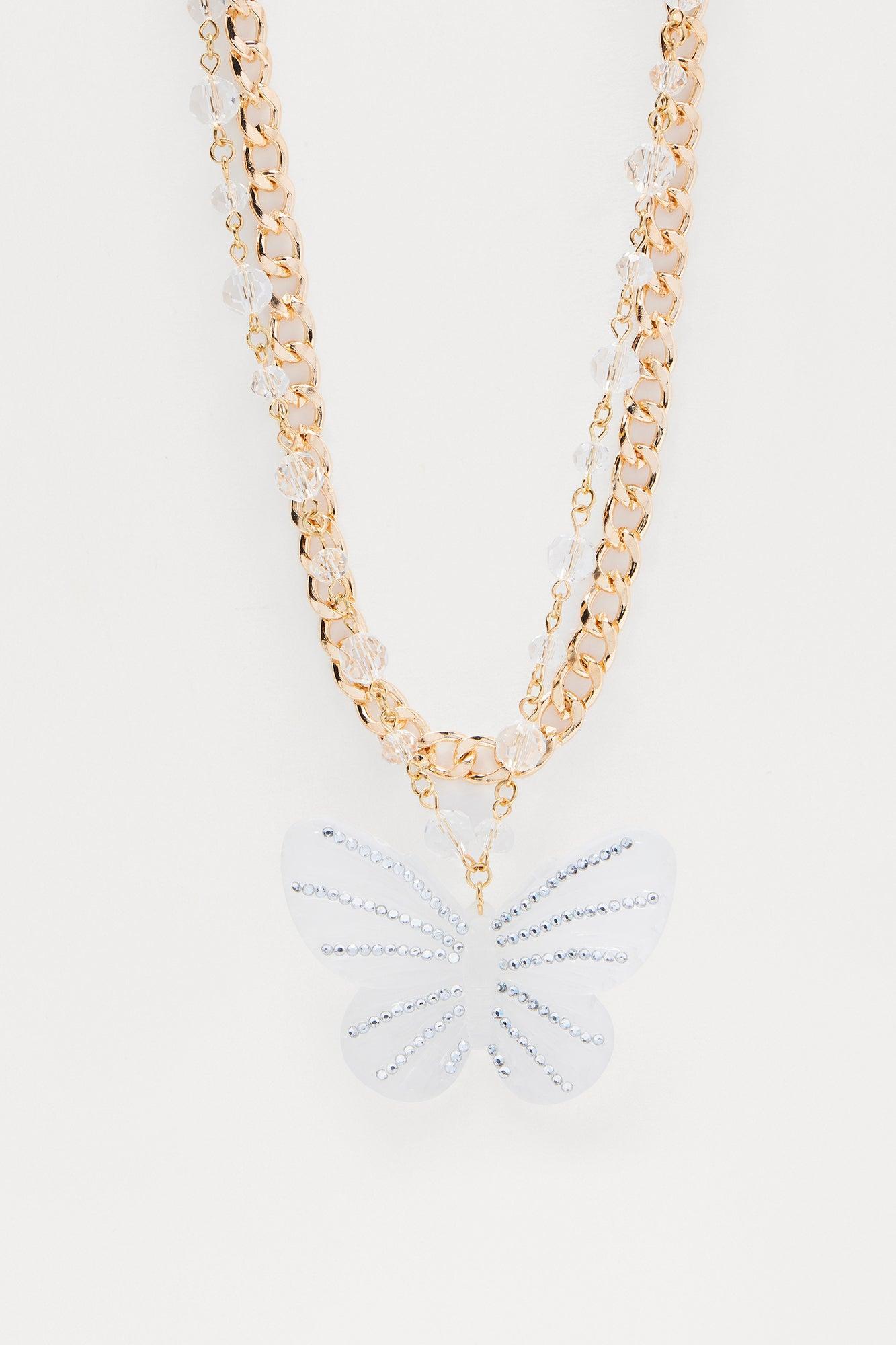 Feeling The Butterflies Layered Necklace  - Gold/combo Female Product Image