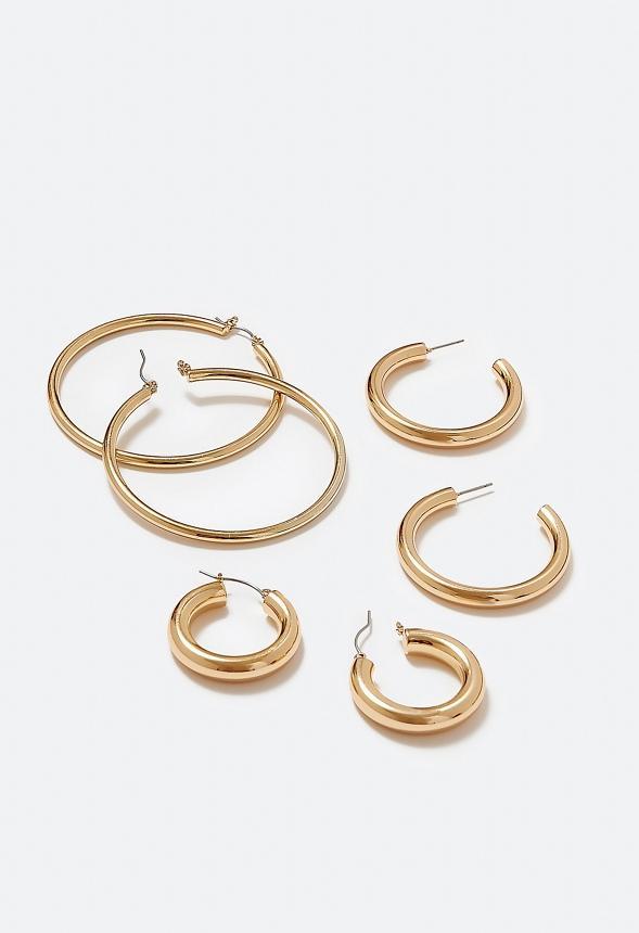 3-Pairs Sadie Mix Hoop Earrings Pack Product Image