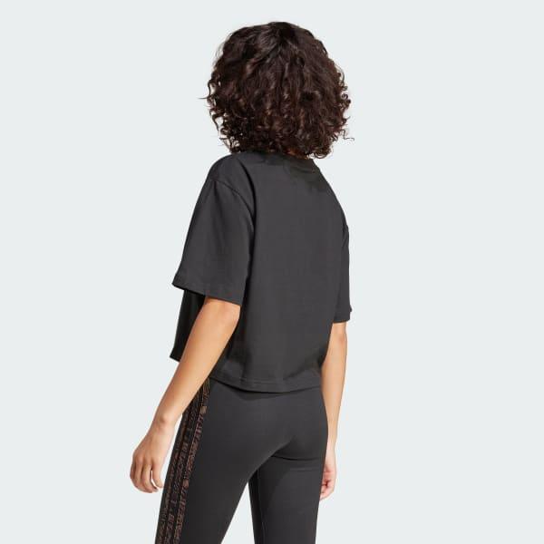 adidas Essentials Seasonals Animal Big Logo Boyfriend Tee Black M Womens Product Image