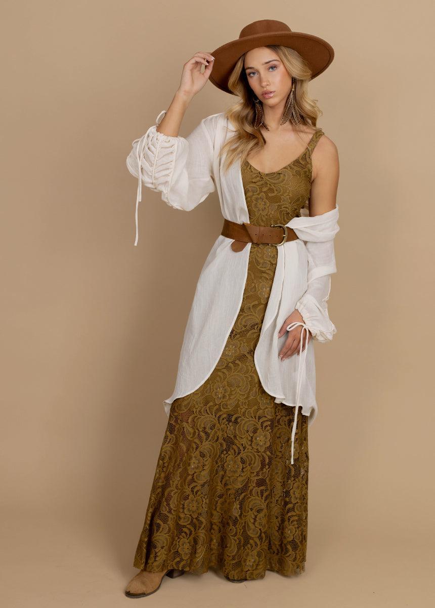Carmel Slip Dress in Bistre Female Product Image