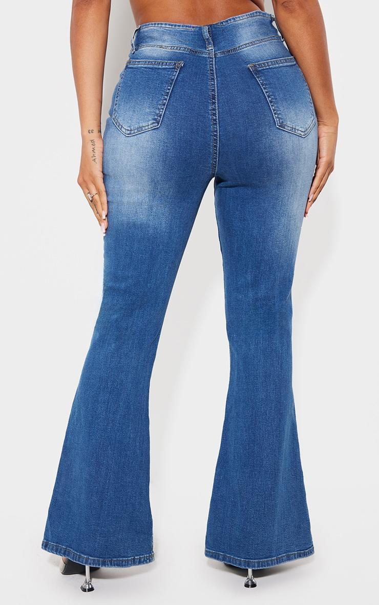 Shape Light Blue Denim Low Rise Flare Jeans Product Image