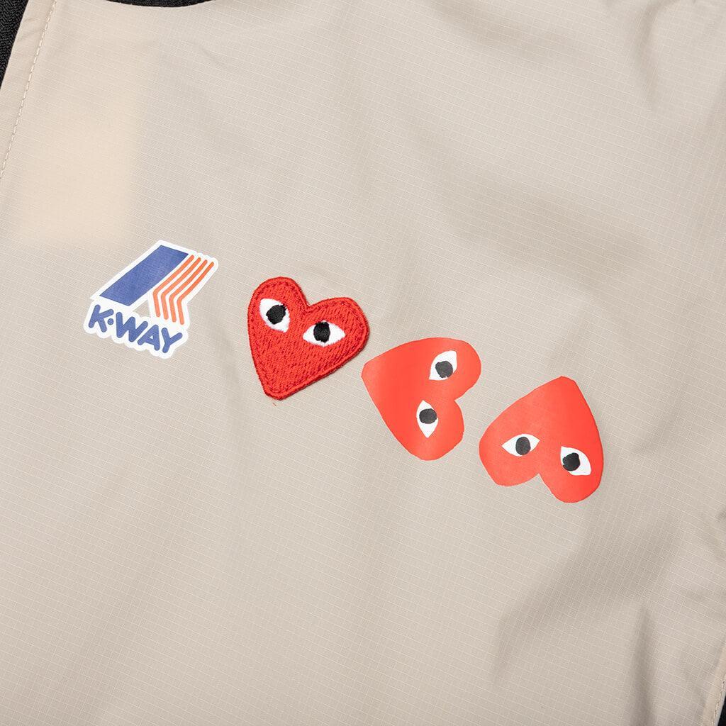 Comme des Garcons Play x K-Way Logos Full Zip Jacket - Beige/Black Male Product Image