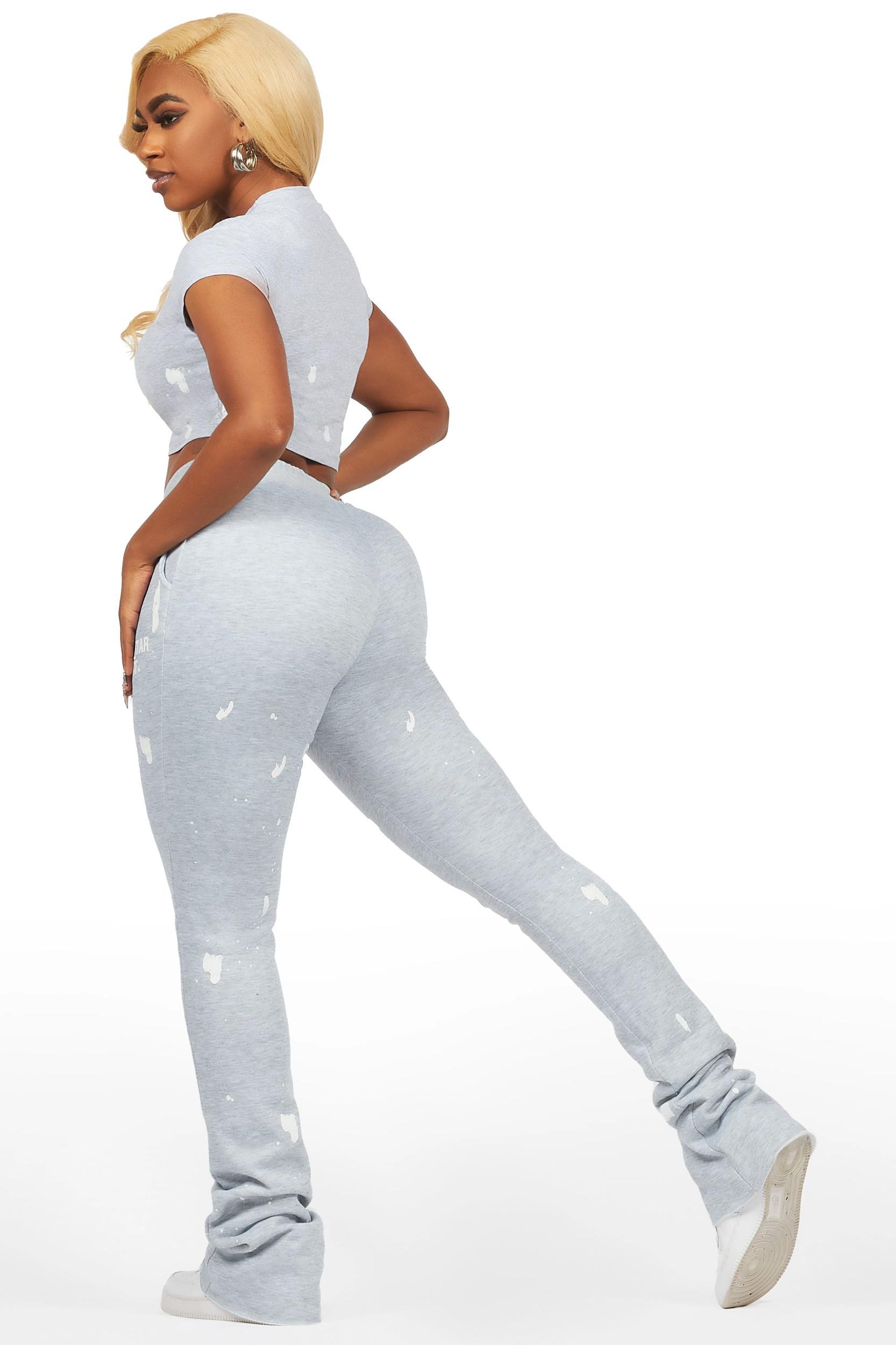 Kristina Heather Grey T-Shirt Super Stacked Trackset Female Product Image