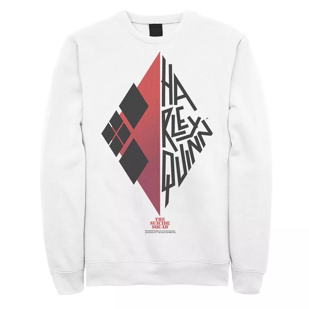 Men's The Suicide Squad Harley Quinn Envelope Text Sweatshirt, Size: Large, White Product Image