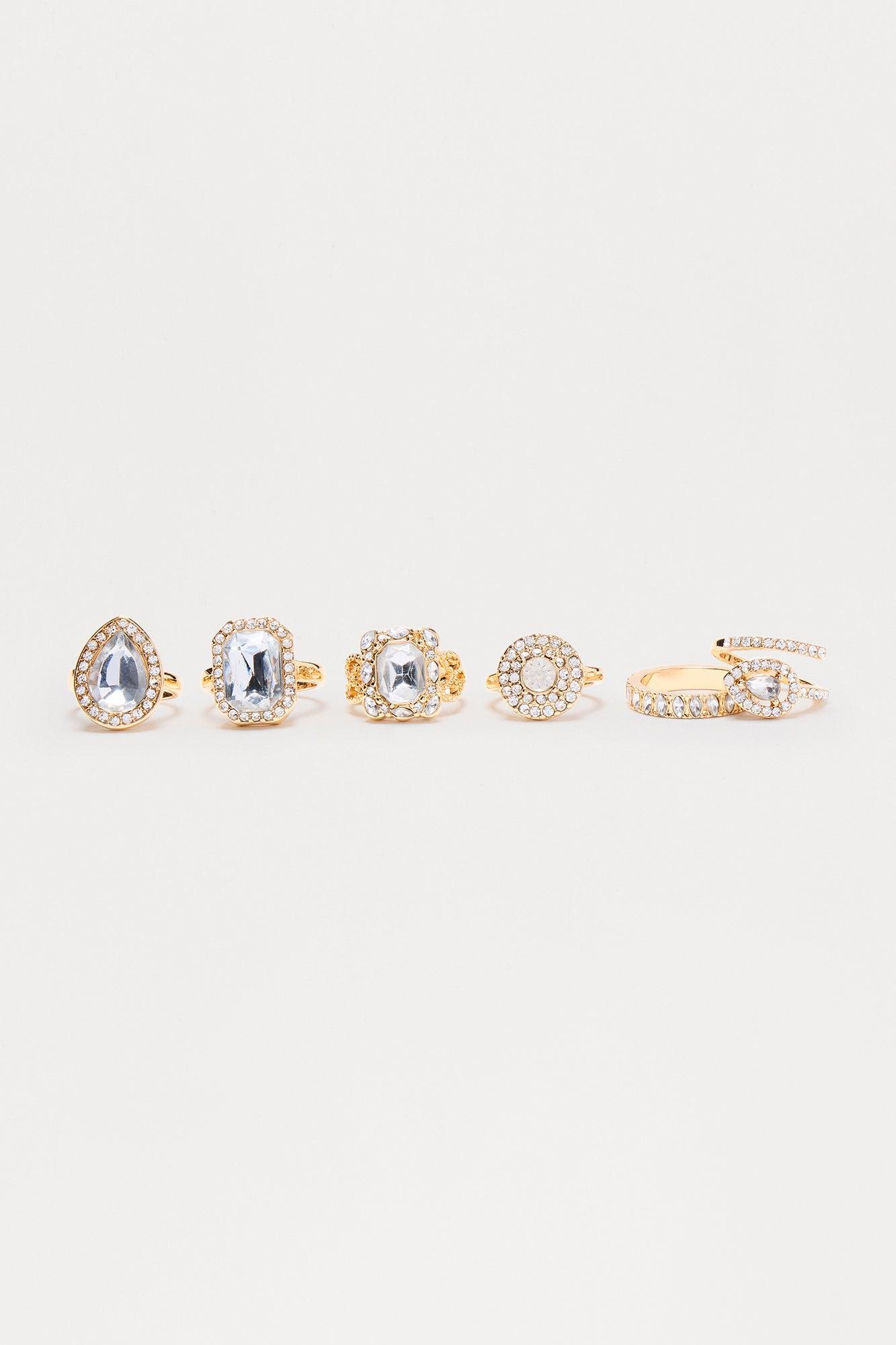 Pictured Us Together 6 Piece Ring Set - Gold Female Product Image