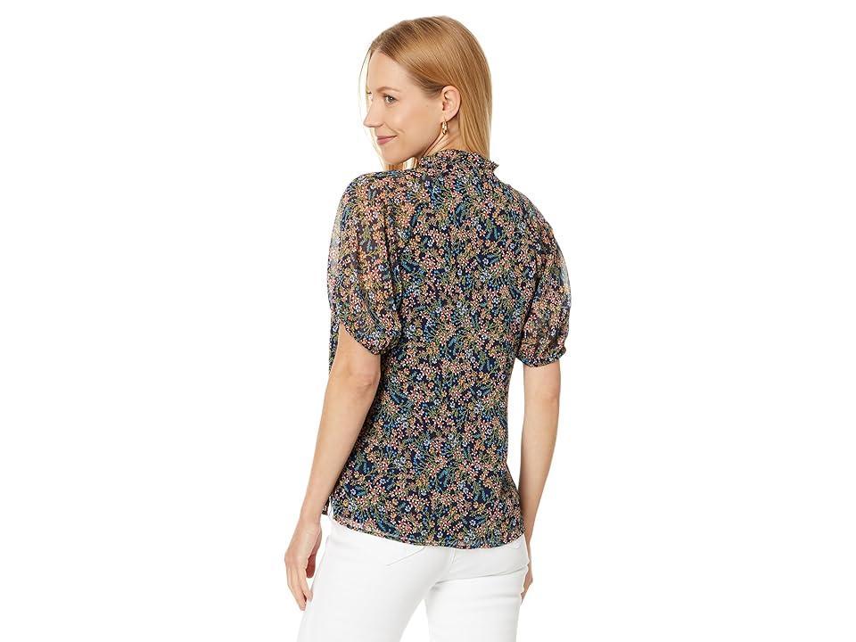 CeCe Printed Ruffle Neck Raglan Seam Split Neck Blouse (Classic ) Women's Clothing Product Image