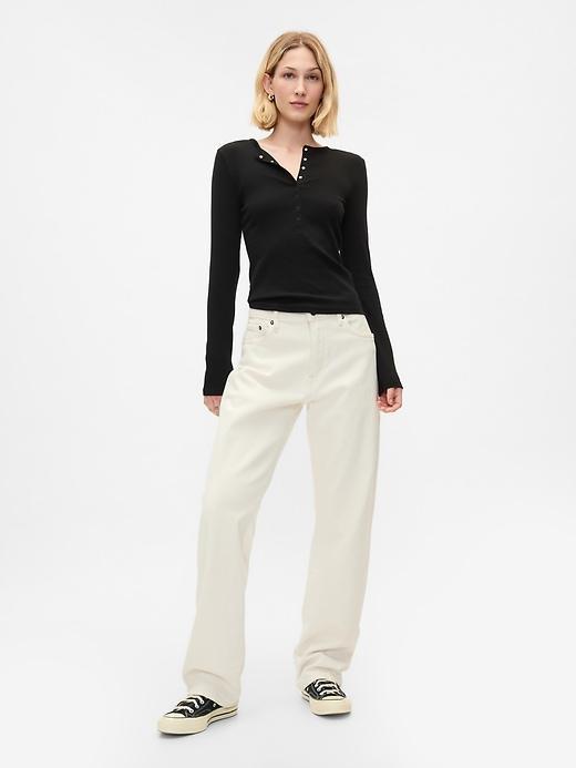 Modern Rib Henley T-Shirt Product Image