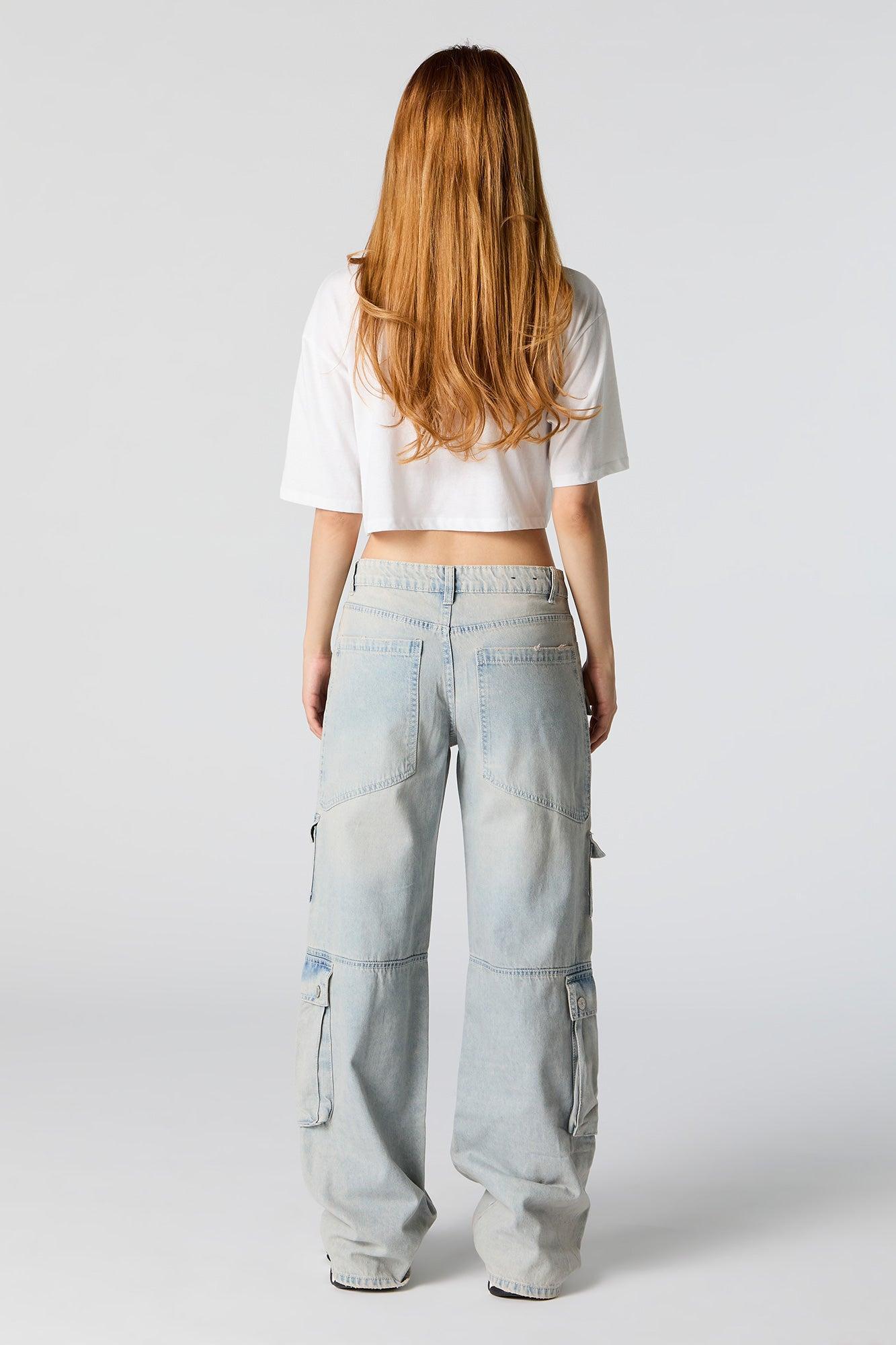 Mid Rise 8 Pocket Cargo Jean Female Product Image