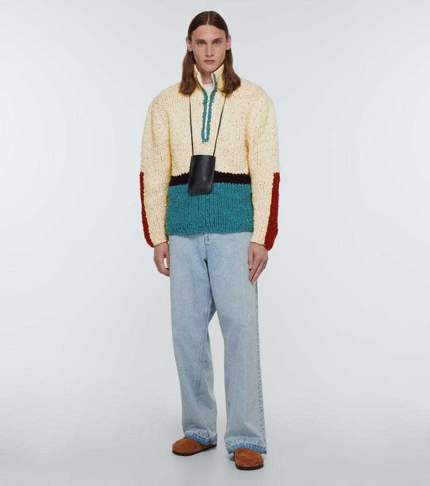 THE ELDER STATESMAN Off-white Organic Cotton Zip-up Sweater In White (100) Product Image