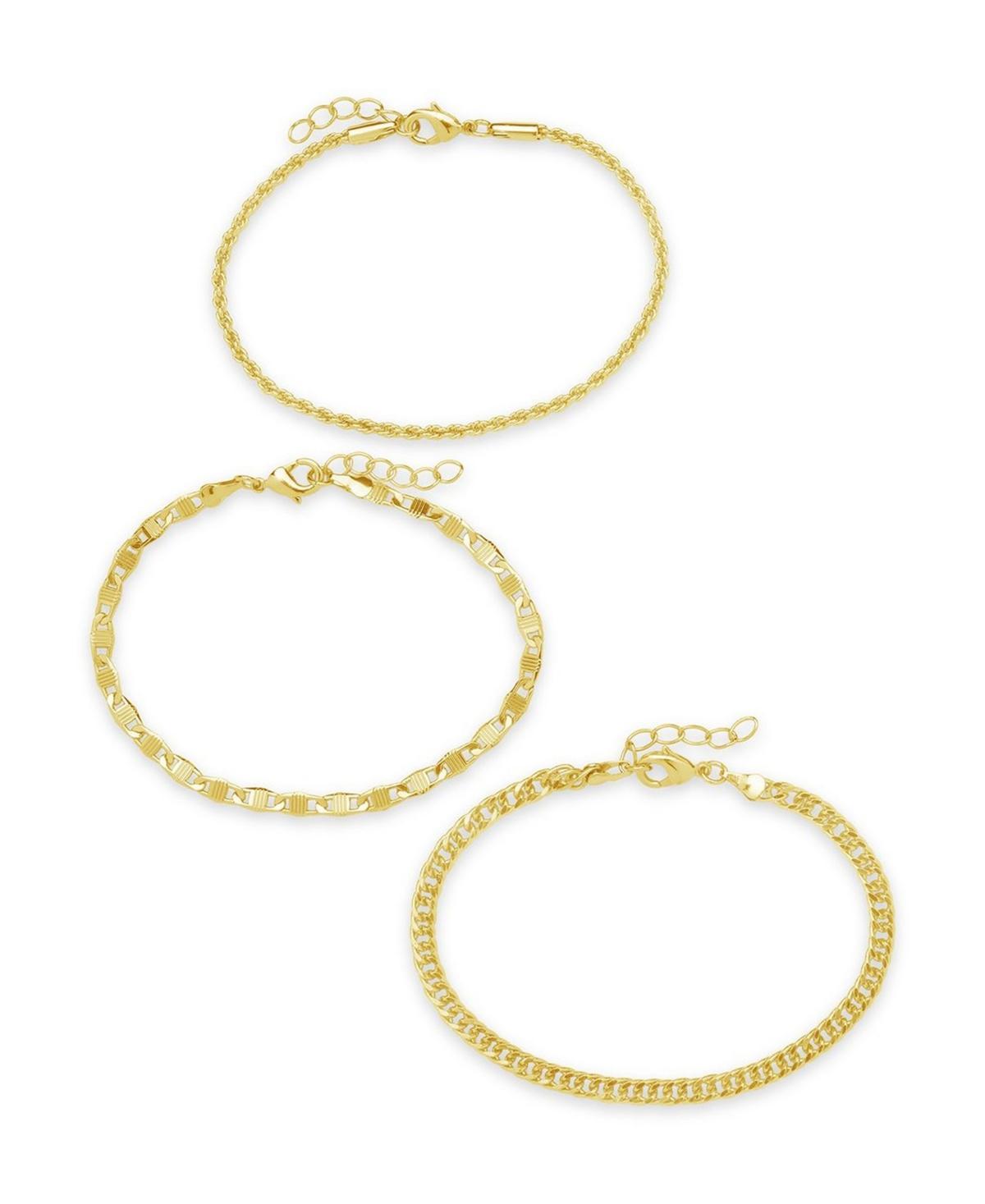 Sterling Forever Bold Chain Bracelets, Set of 3 Product Image