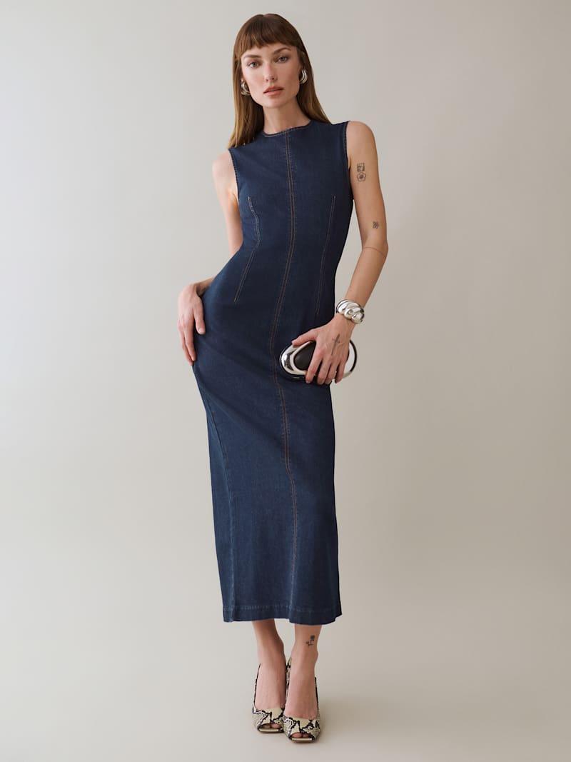 Kendi Denim Midi Dress Product Image