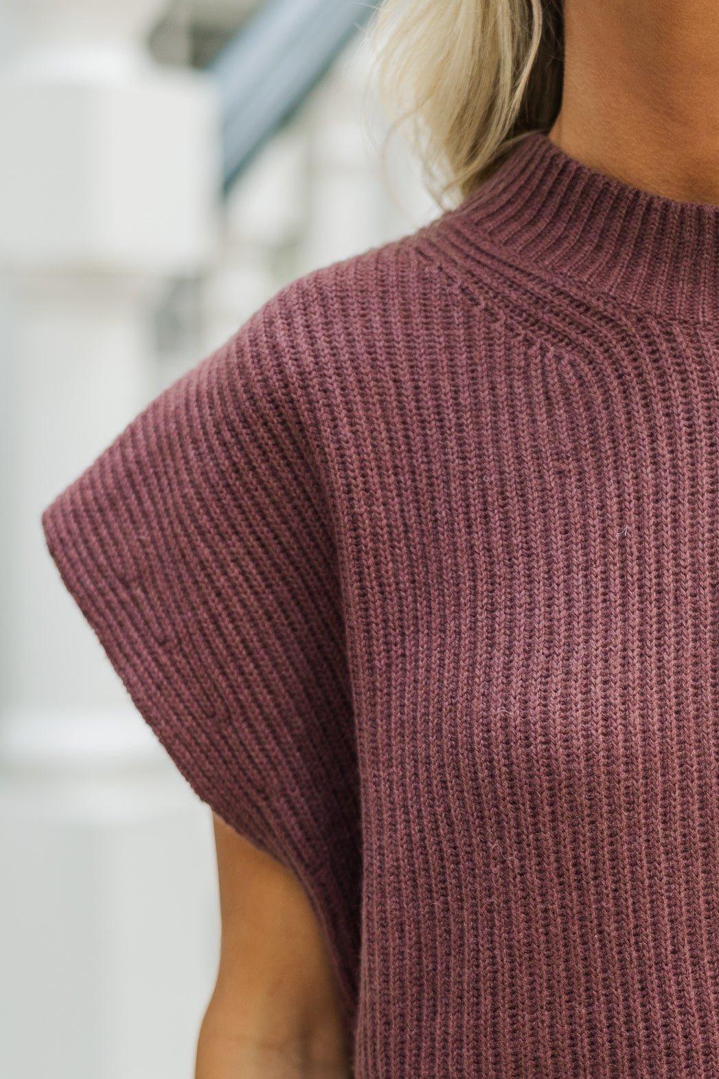 The Slouchy Brown Short Sleeve Sweater Female Product Image
