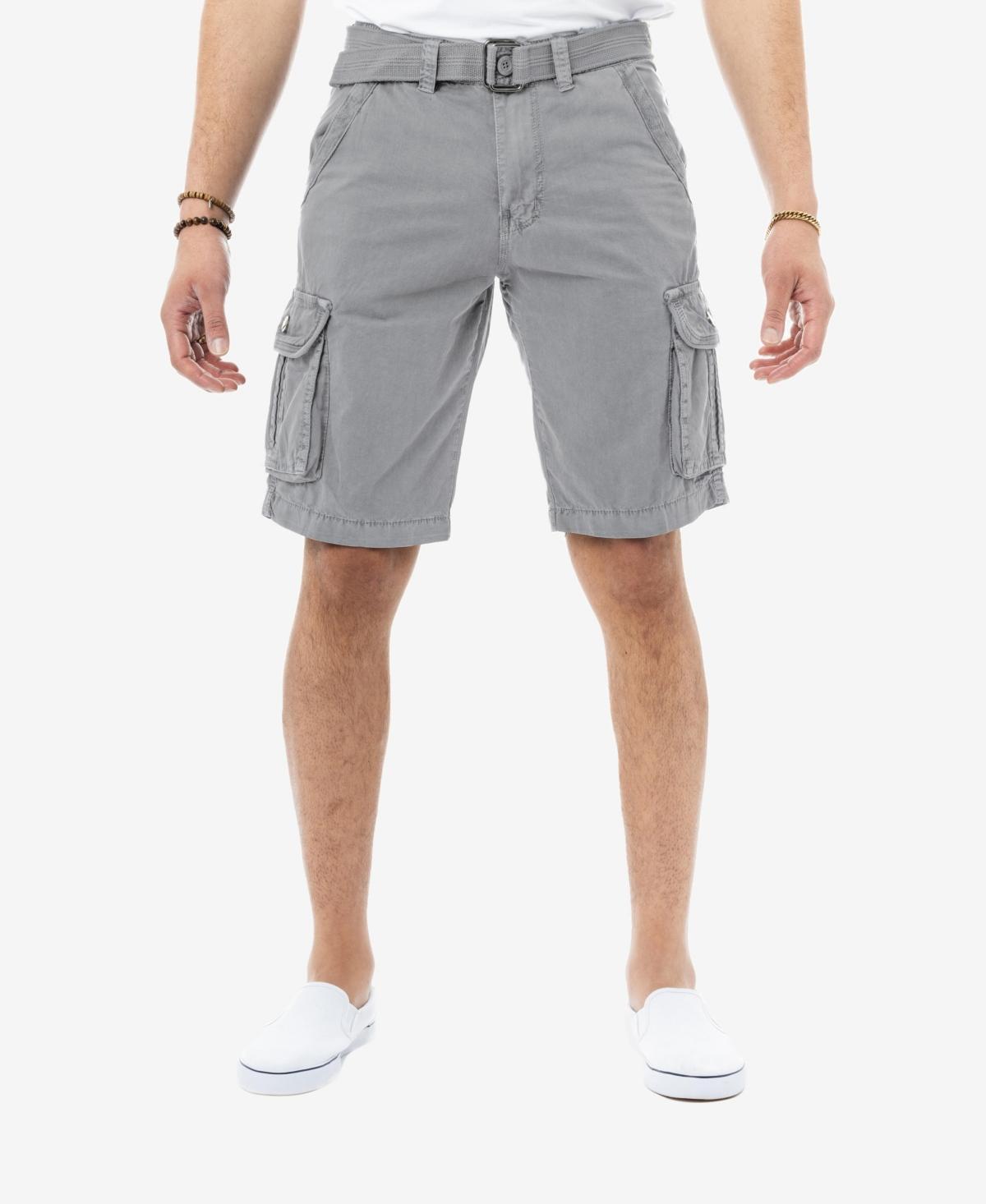 Men's RAW X by Xray Regular-Fit Belted Button Cargo Shorts, Size: 36, Black Product Image