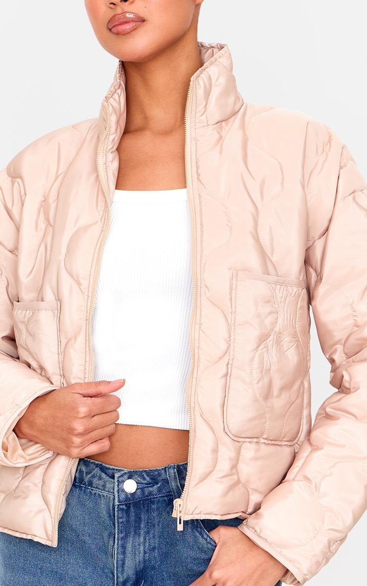 Stone Padded Wave Funnel Neck Jacket Product Image
