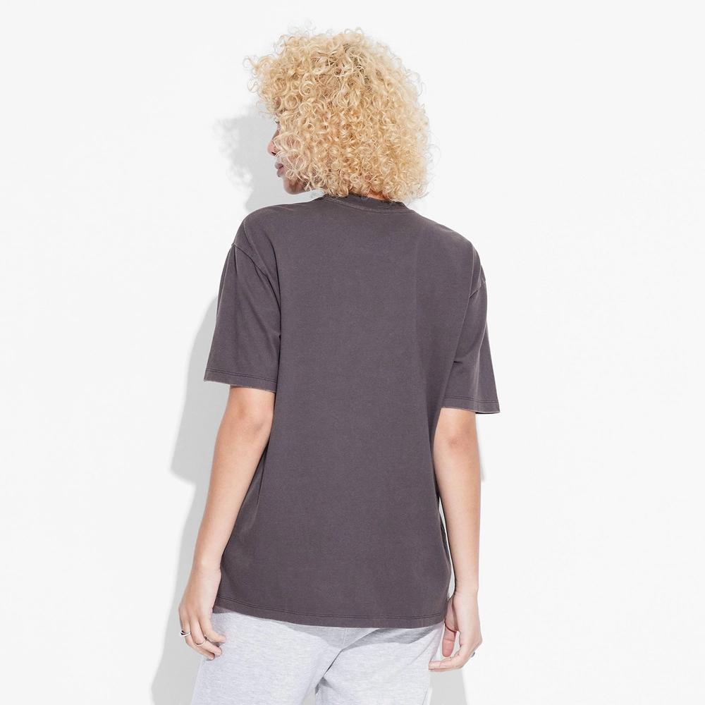 Women's Oversized Graphic T-Shirt - Wild Fable™ Dark Gray Product Image