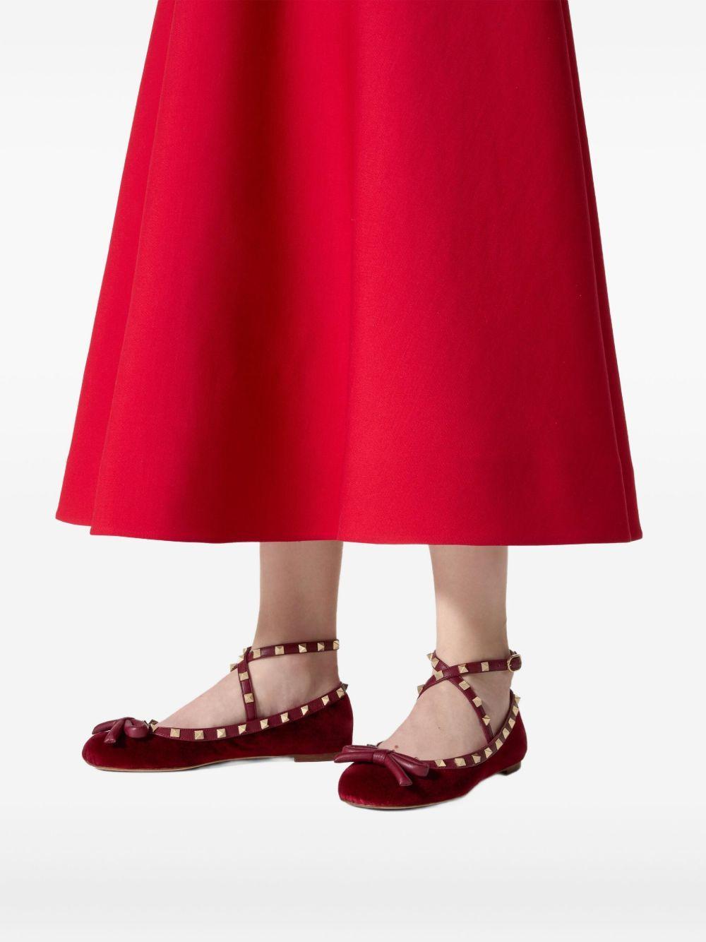 Rockstud velvet ballet flats Product Image