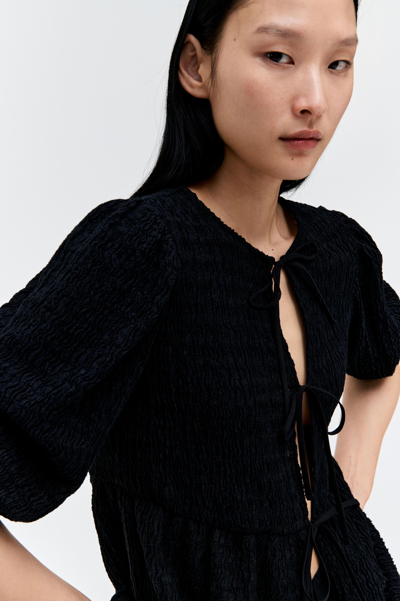 Tie-Front Peplum Top Product Image