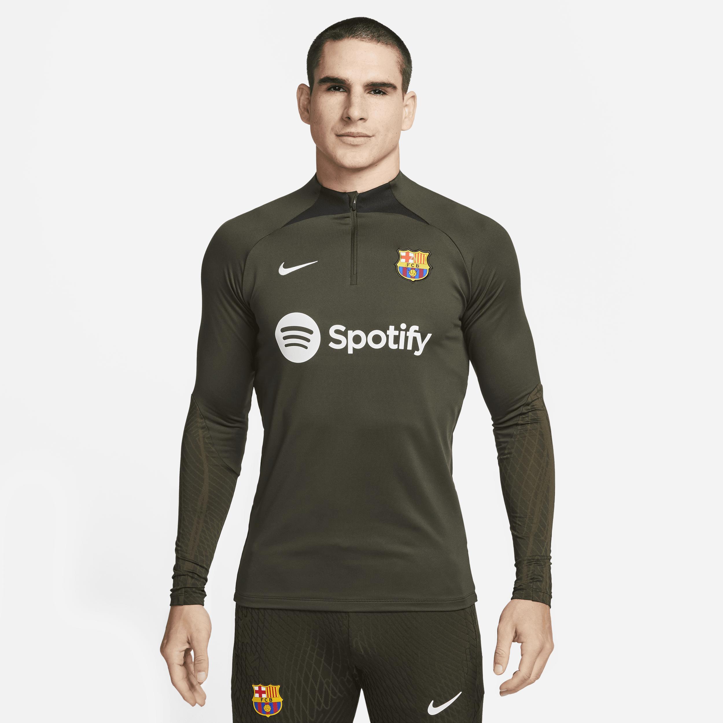 Men's Nike Olive Barcelona 2023/24 Strike Drill Performance Raglan Quarter-Zip Long Sleeve Top, Size: 2XL, Bar Team Product Image