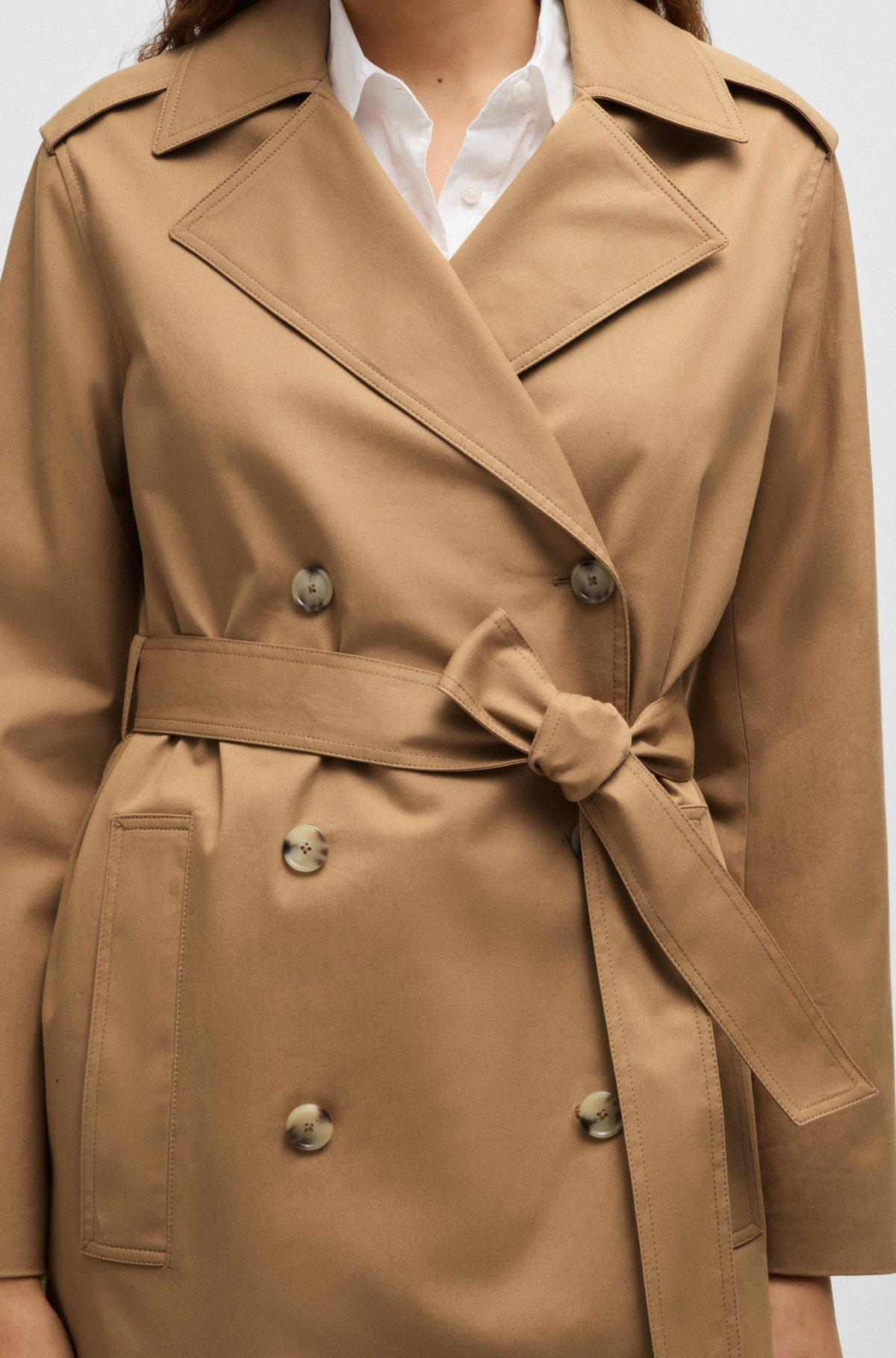 Water-repellent trench coat in stretch-cotton gabardine Product Image
