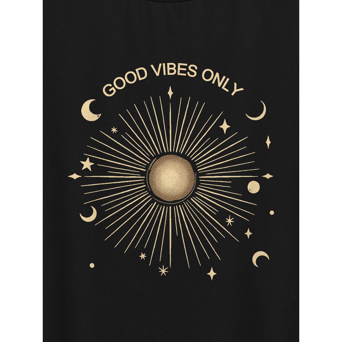 Plus Size Be Kind Pattern Crewneck T-Shirt Black Women Non Positive slogan V-neck Everyday-Casual T-shirts BloomChic 18-20/2X Product Image