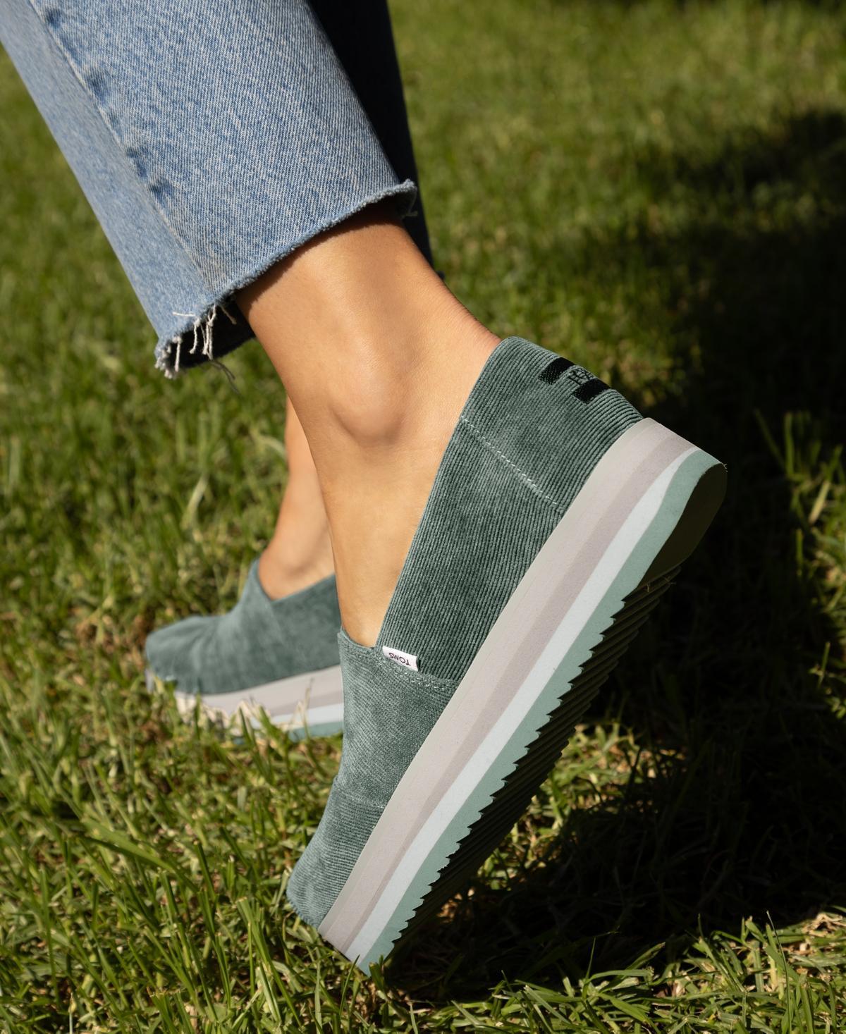 Toms Womens Alpargata Canvas Slip On Platform Flats Product Image