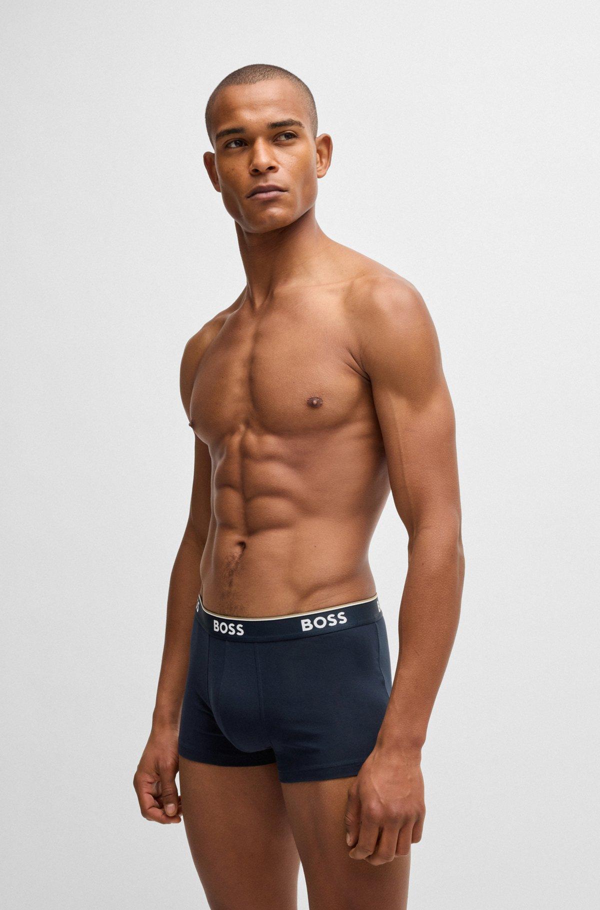 Three-pack of stretch-cotton trunks with logo waistbands Product Image