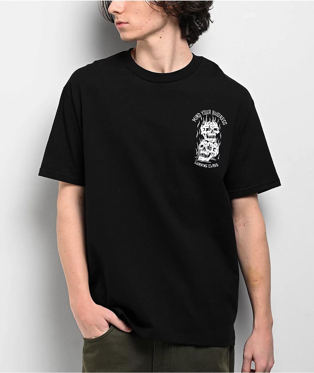 Lurking Class by Sketchy Tank Mind Your Business Black T-Shirt Product Image