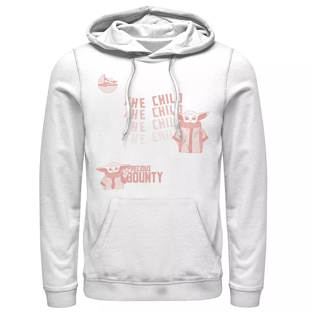 Men's Star Wars: The Mandalorian The Child Precious Bounty Text Hoodie, Size: Medium, White Product Image