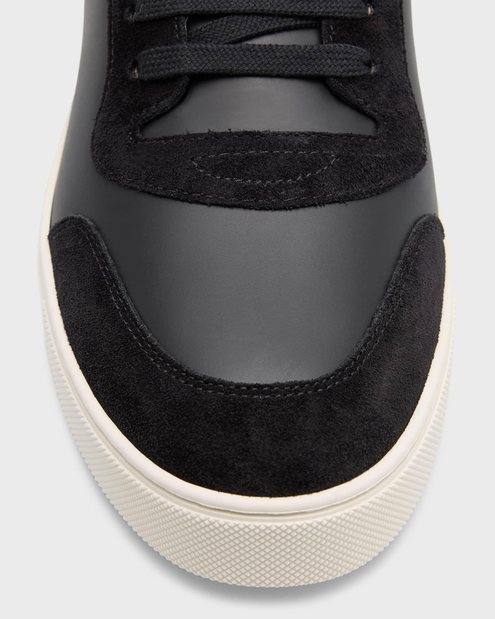 Mens Stevie Check Leather & Canvas Sneakers Product Image