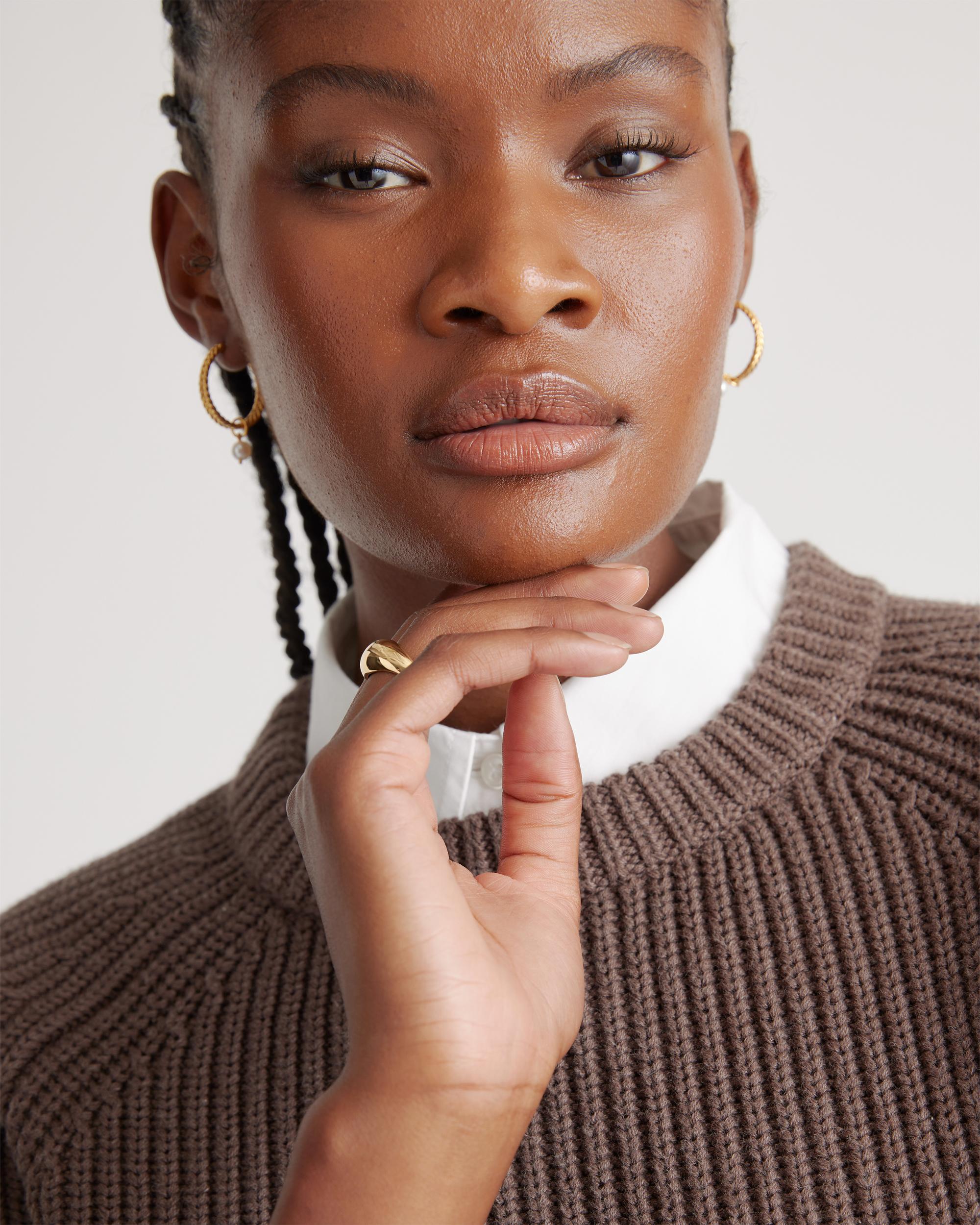 Quince | Women's Fisherman Crew Sweater Organic Cotton Product Image