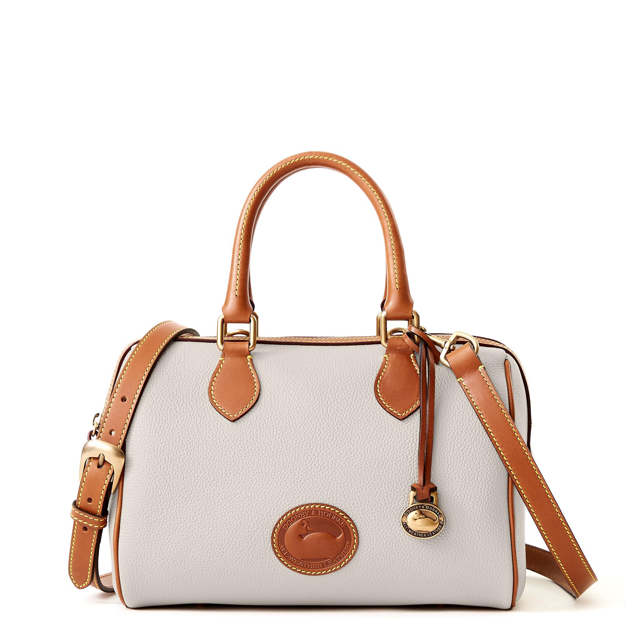 Dooney & Bourke Womens All Weather Leather 3.0 Barrel Satchel 28 Bag in Green Product Image