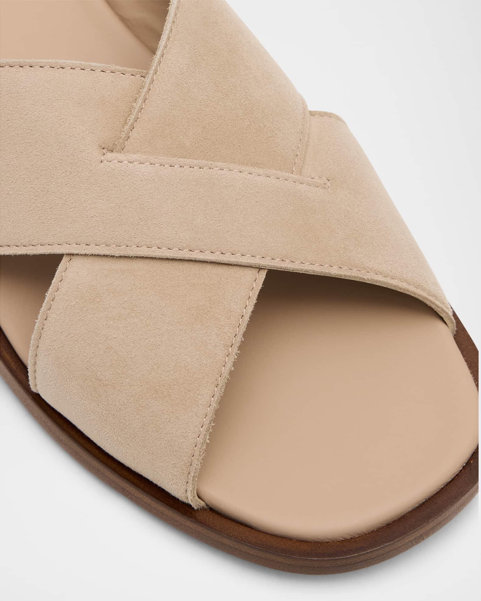 Oriyah Suede Crisscross Flat Sandals Product Image