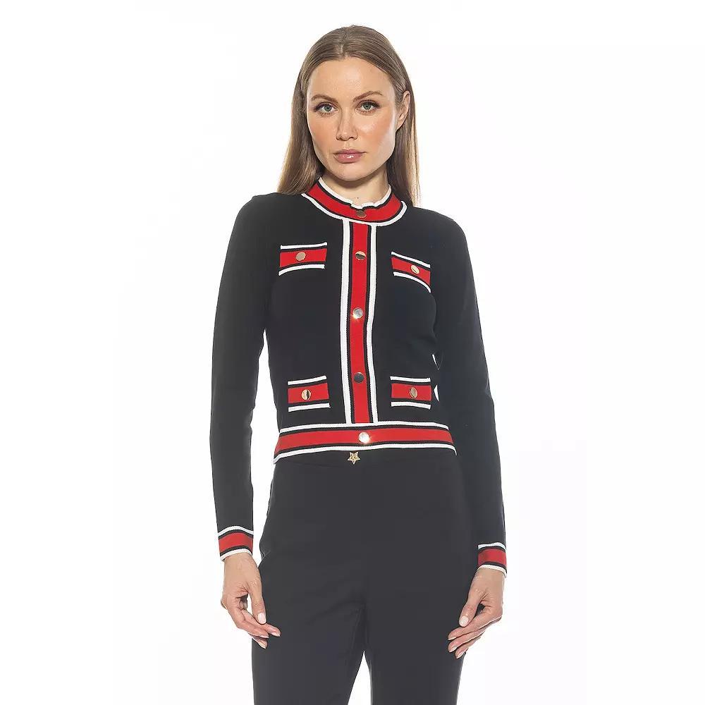 Women's ALEXIA ADMOR Kiley Long Sleeve Button Down Jacket Top, Size: Large, Ivory Team Product Image