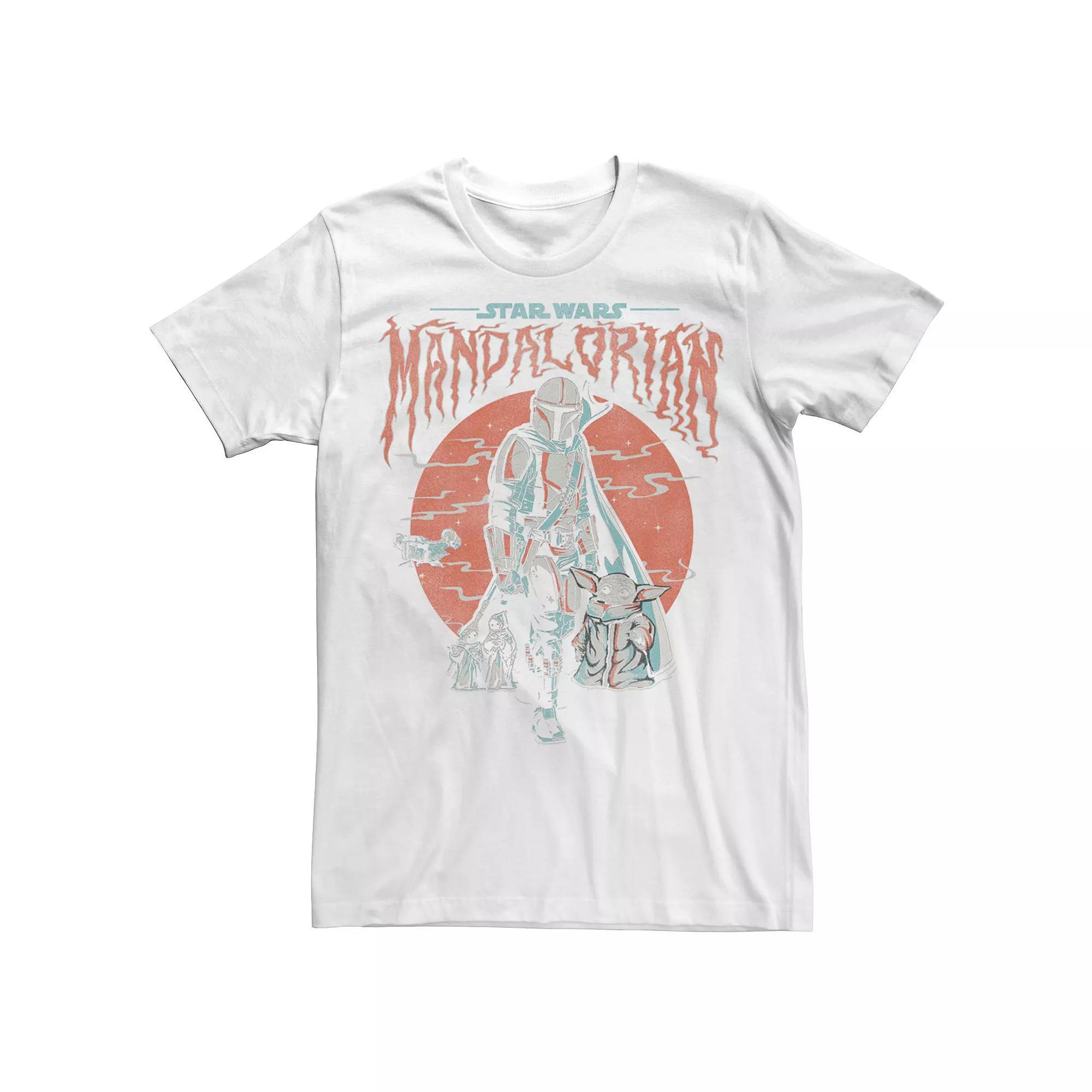 Men's Star Wars The Mandalorian & The Child Foggy Portrait Tee, Size: XL, Black Product Image