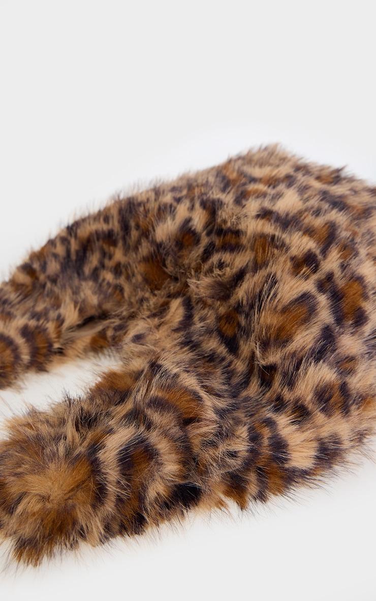 Leopard Faux Fur Tote Handbag Product Image