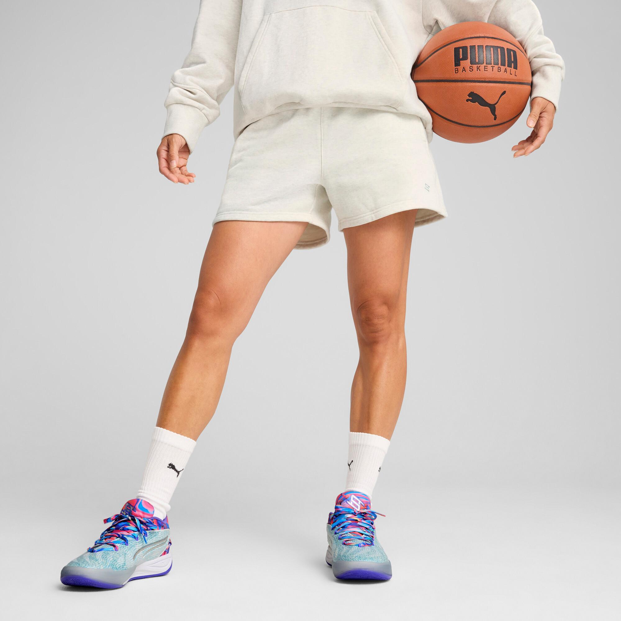 PUMA Stewie Prism Women's Basketball Shorts in Grey Product Image