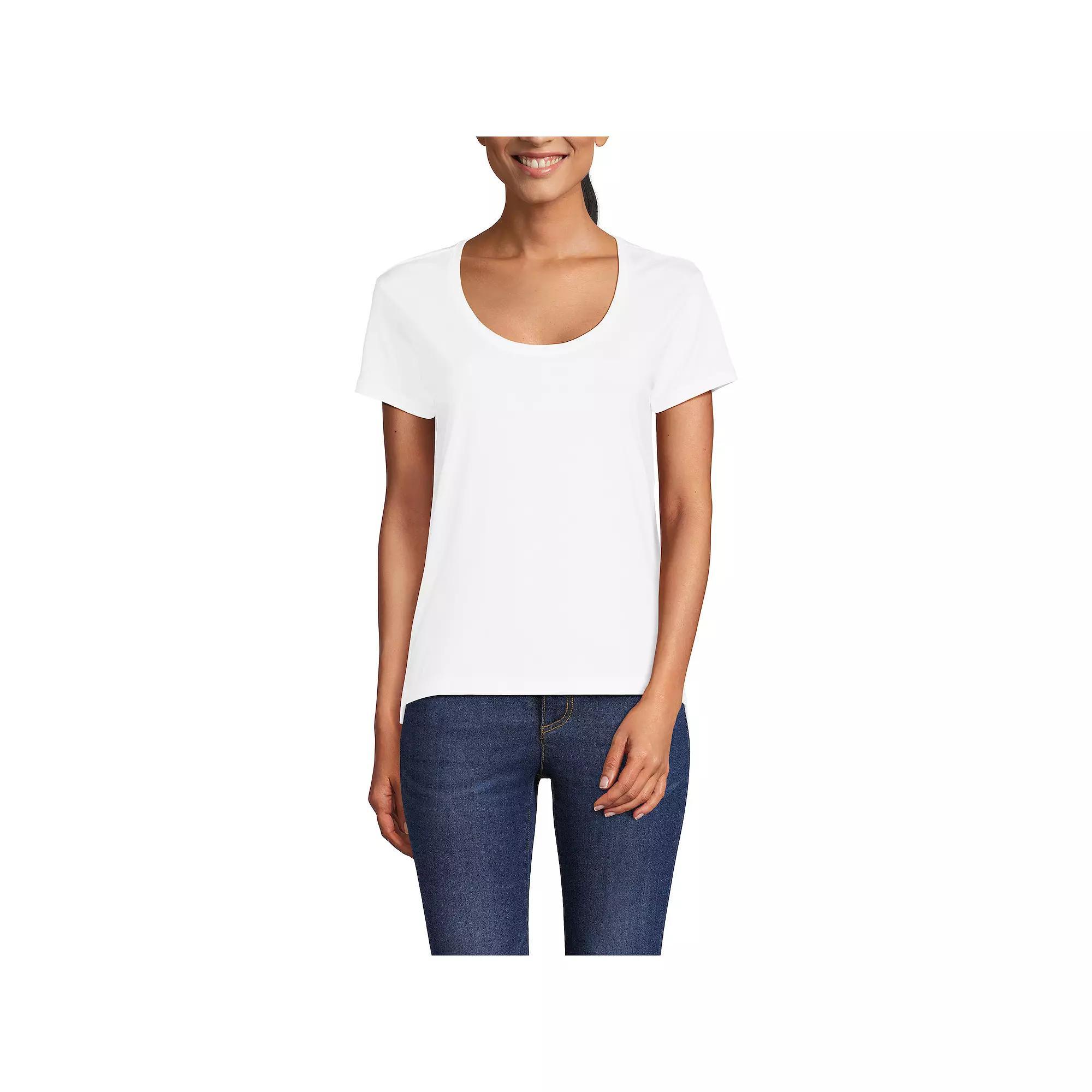 Womens Lands End Short Sleeve Scoop Neck Tee Product Image