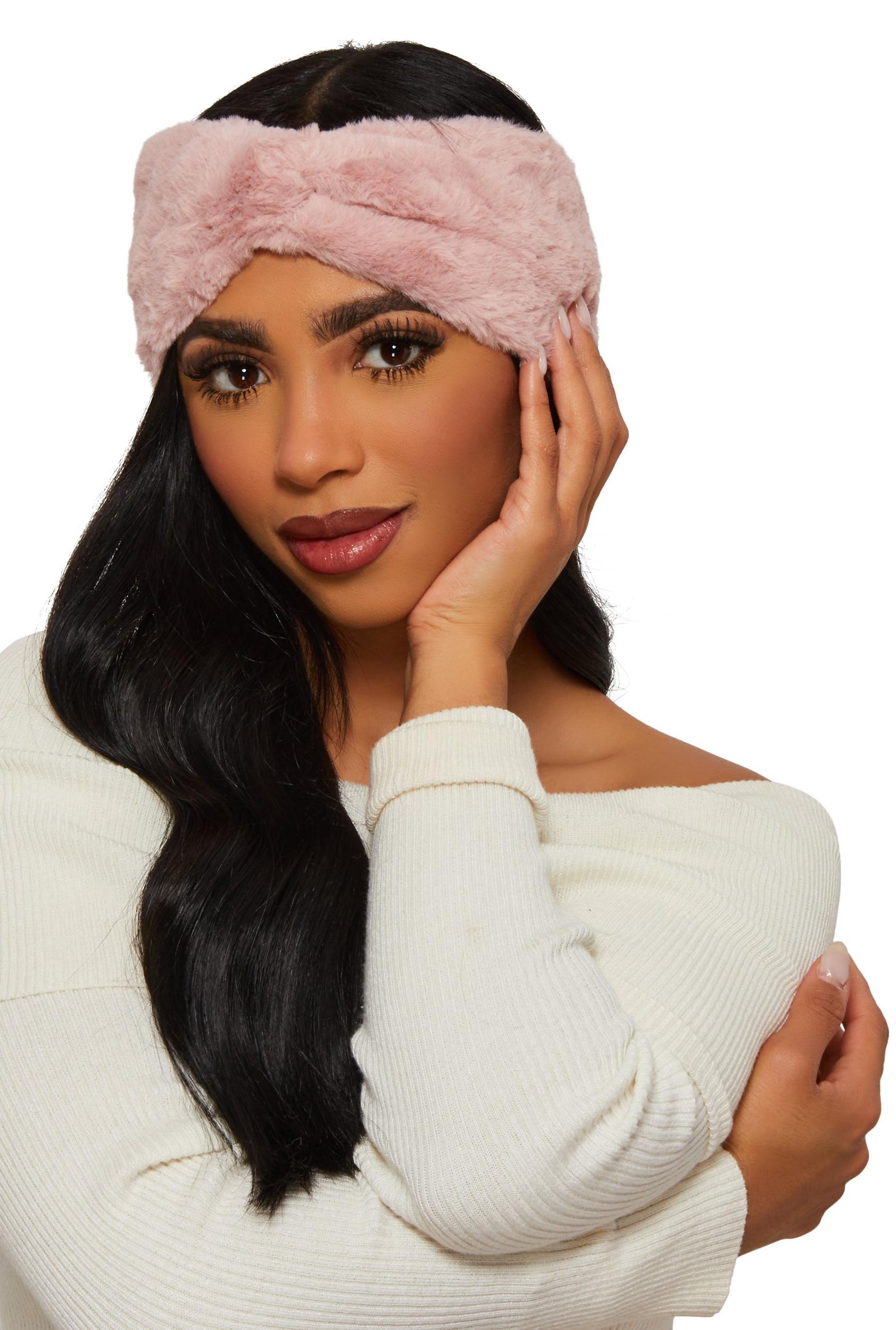 Twist Front Faux Fur Headband Female Product Image
