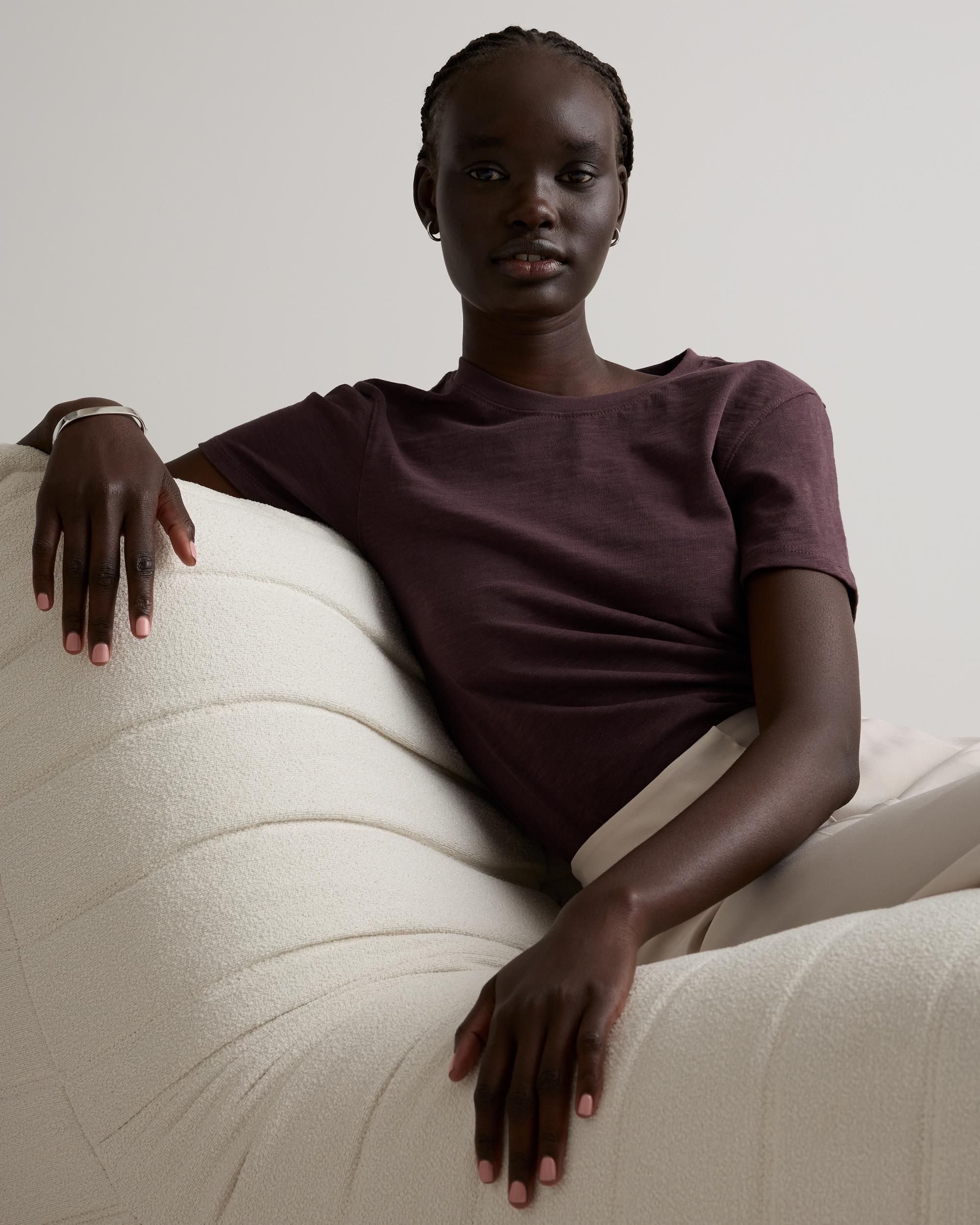 Quince | Women's Slub Crewneck T-Shirt Organic Cotton Product Image