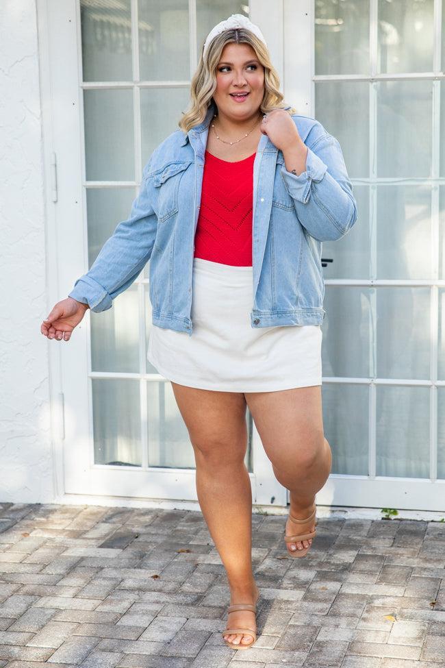 I Cross My Heart Light Wash Denim Jacket FINAL SALE Product Image