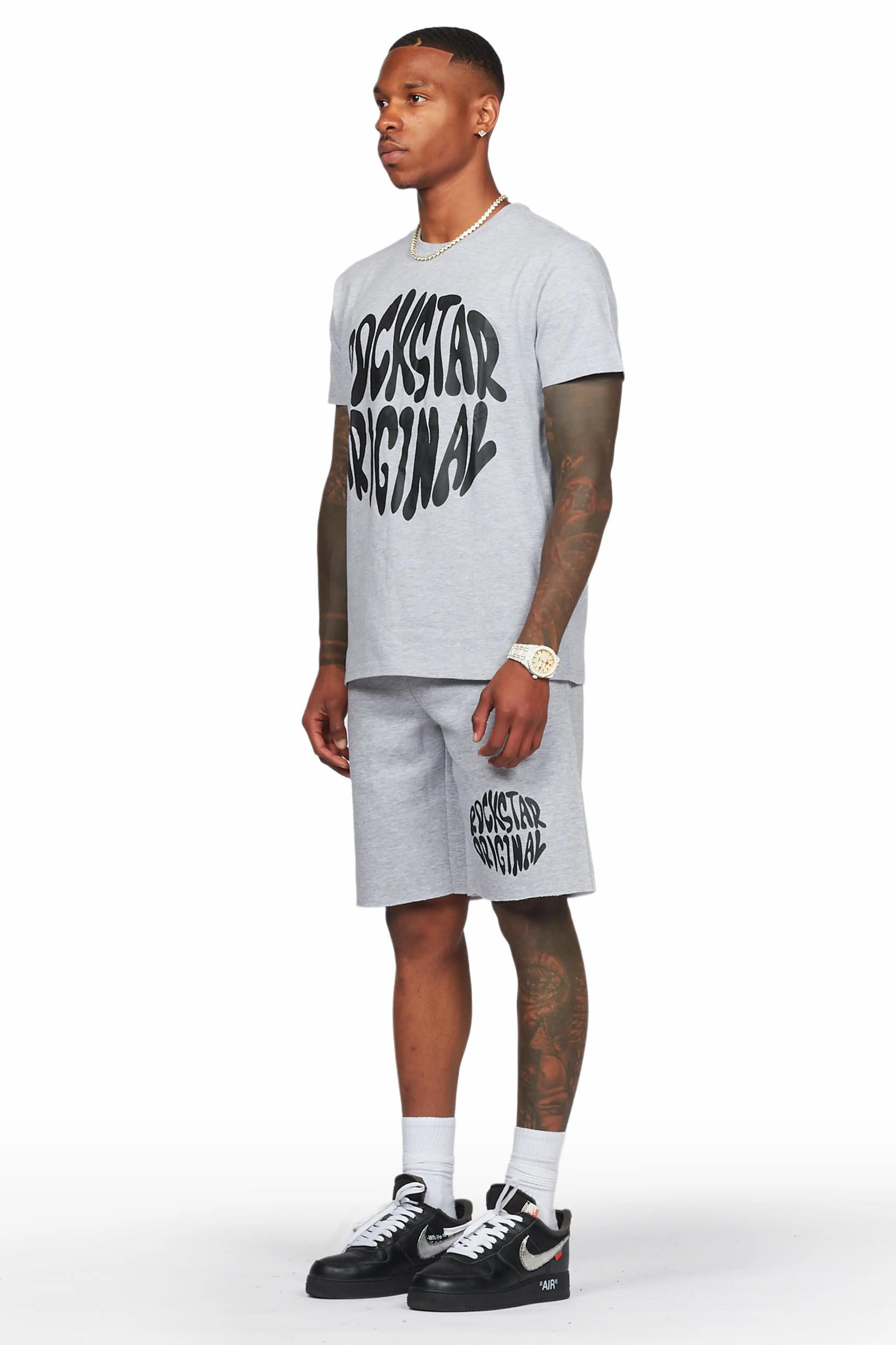 Thierry Heather Grey T-Shirt/Short Set Male Product Image