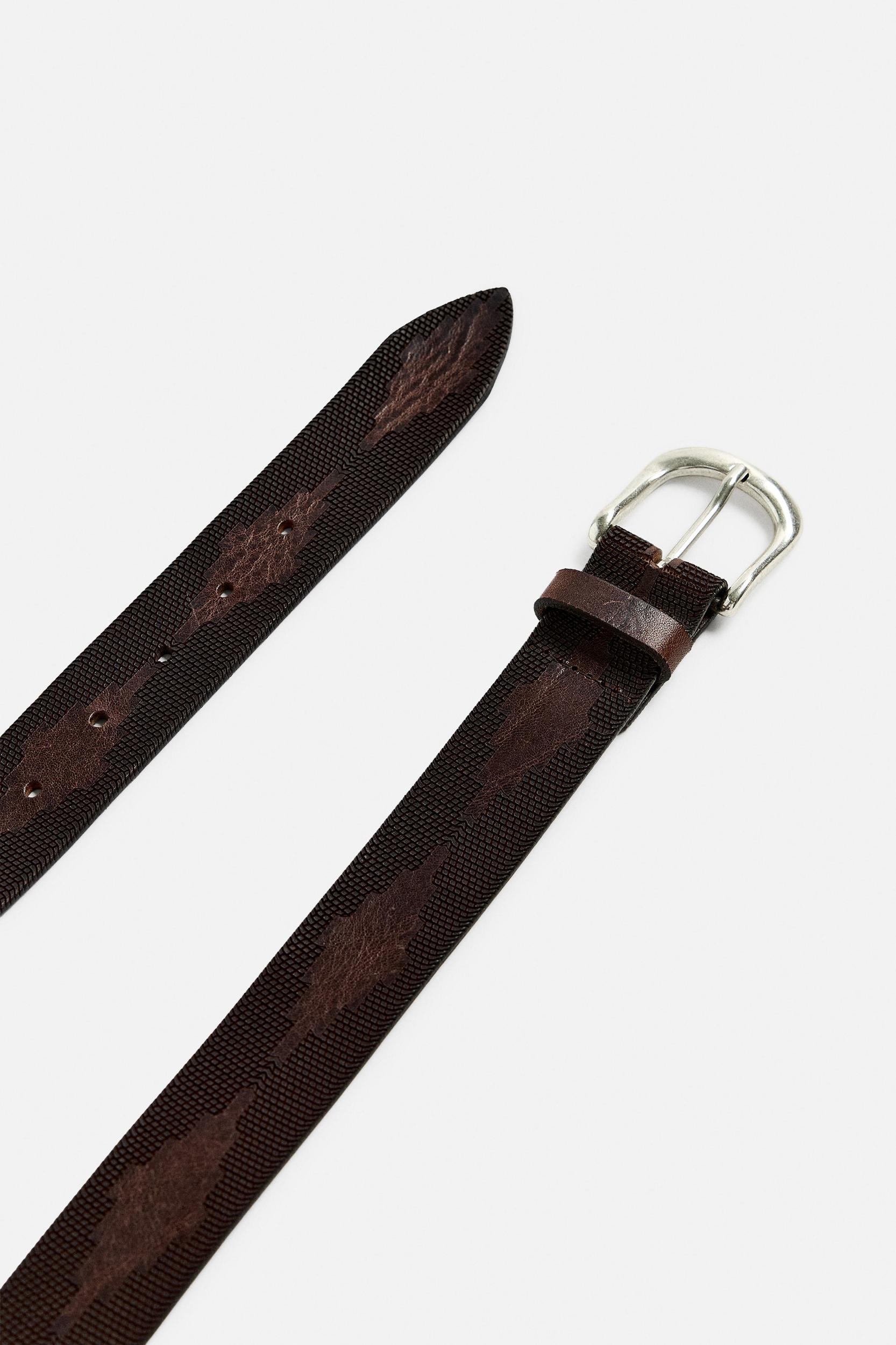 EMBOSSED LEATHER BELT Product Image