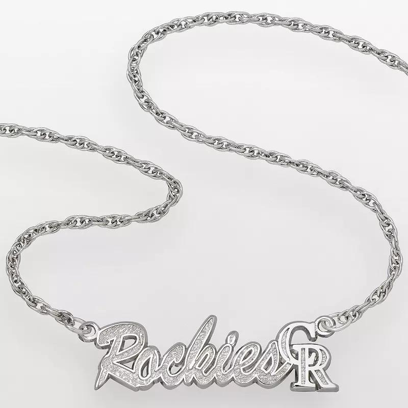 LogoArt Colorado Rockies Sterling Silver Script Necklace, Womens Product Image