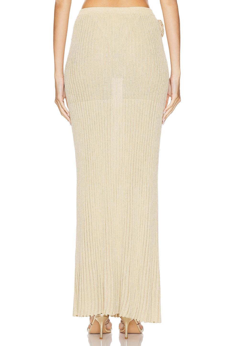 Lovers and Friends Josephine Maxi Skirt in Tan & Gold Product Image