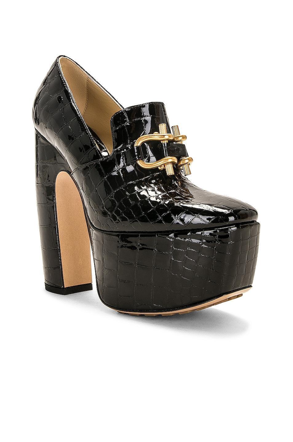 BOTTEGA VENETA Madame 145 Croc-effect Leather Platform Pumps In New Product Image